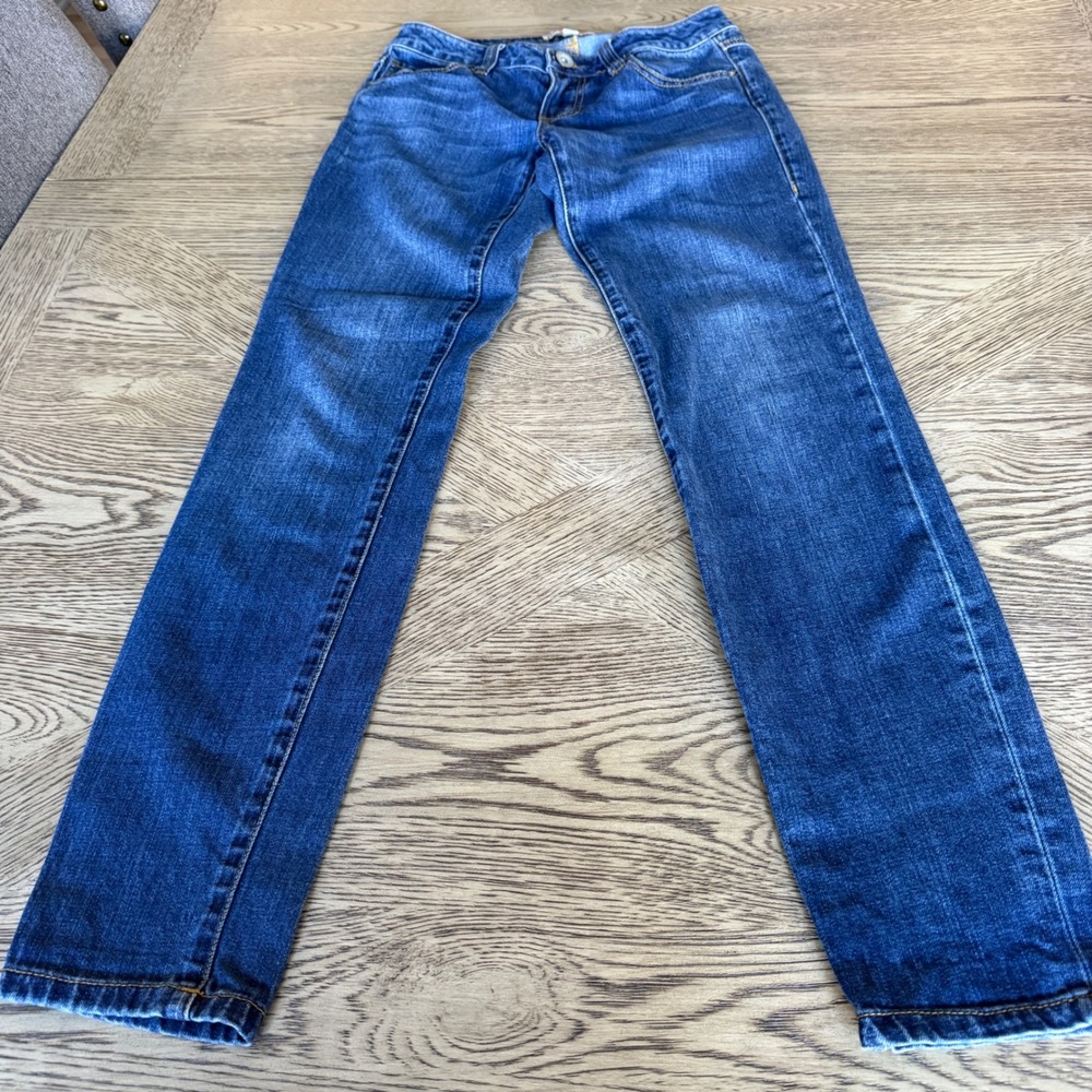 Cabi Jeans Womens Blue Slim Leg Denim Indigo Wash Whiskered Stretch Size 4